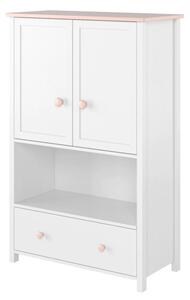 Lenoir Kids Wooden Highboard 2 Doors 1 Drawer In Matt White