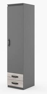 Sault Kids Wooden Storage Cabinet Tall With 1 Door In Graphite