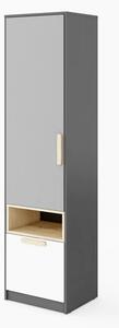 Pearl Kids Wooden Storage Cabinet Tall With 1 Door In Graphite