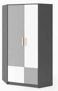 Pearl Kids Wooden Wardrobe Corner With 2 Doors In Graphite