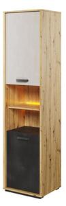 Quincy Kids Wooden Storage Cabinet Tall In Artisan Oak And LED