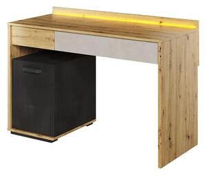 Quincy Kids Wooden Computer Desk 1 Door In Artisan Oak And LED