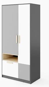 Pearl Kids Wooden Wardrobe With 2 Doors In Graphite