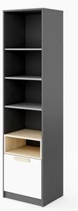 Pearl Kids Wooden Display Cabinet Tall 3 Shelves In Graphite