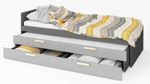 Pearl Kids Wooden Single Bed Trundle And Storage In Graphite