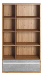 Peoria Kids Wooden Bookcase With 6 shelves In Nash Oak