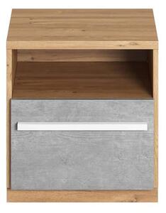 Peoria Kids Bedside Cabinet In White And Concrete Effect