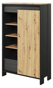 Swift Kids Storage Cabinet Tall 1 Door In Artisan Oak And LED