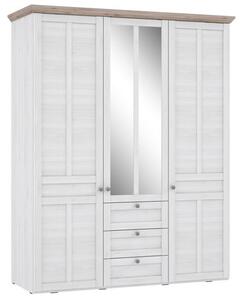 Iloppa Mirrored Wardrobe With 3 Doors In Nelson Oak And Snowy Oak