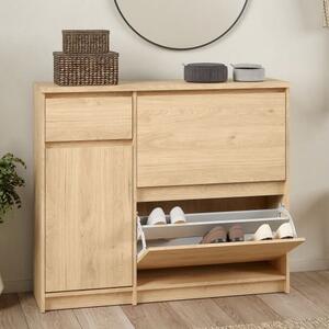 Nakou Shoe Storage Cabinet 3 Doors 1 Drawer In Jackson Hickory