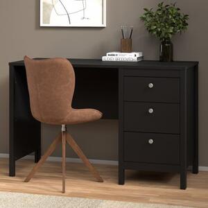 Macron Wooden Computer Desk With 3 Drawers In Black