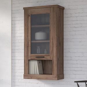 Calgary Wooden Display Cabinet Wall With 1 Door In Tabak Oak