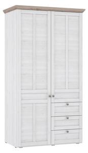 Iloppa Wooden Wardrobe With 2 Doors In Nelson Oak And Snowy Oak