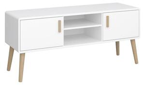 Praia Wooden TV Stand With 2 Doors In Pure White