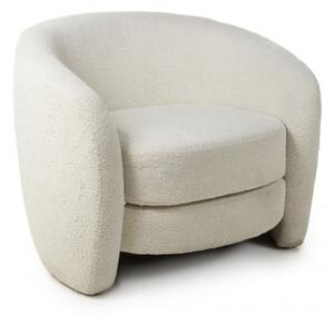 Petah Boucle Fabric Tub Chair In White Vanilla