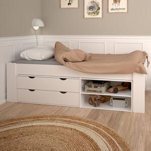 Satria Kids Wooden Single Bed With Storage Guest Bed In Brown