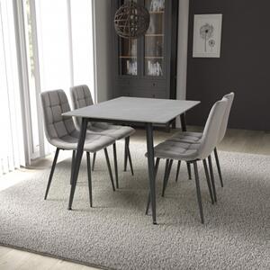 Modico Small Grey Ceramic Dining Table With 4 Massa Grey Chairs