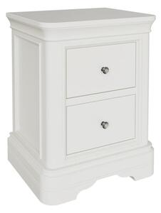 Macon Wooden Bedside Cabinet WIth 2 Drawers In White