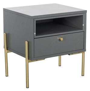 Malibu Wooden Lamp Table With 1 Drawer In Grey