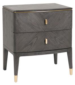 Dileta Wooden Bedside Cabinet With 2 Drawers In Brown