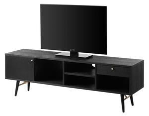 Baiona Wooden TV Stand Wide With 1 Door 1 Drawer In Black Oak