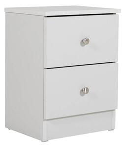 Leon Wooden Bedside Cabinet With 2 Drawers In Light Grey