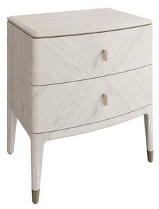 Dileta Wooden Bedside Cabinet With 2 Drawers In White