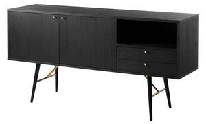 Baiona Wooden Sideboard With 2 Doors 2 Drawers In Black