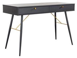 Baiona Wooden Console Table With 2 Drawers In Black Oak