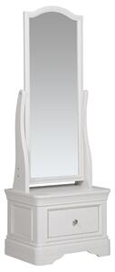 Macon Wooden Cheval Mirror With 1 Drawers In White