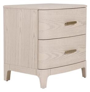 Zurich Wooden Bedside Cabinet 2 Drawers In Parisian Cream