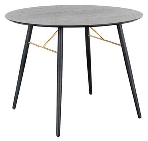 Baiona Wooden Dining Table Round In Black Oak