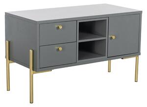 Malibu Wooden TV Stand Wide With 1 Door 2 Drawers In Grey