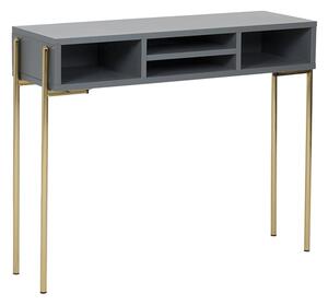 Malibu Wooden Console Table With Shelf In Grey