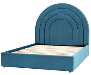 Ancona Polyester Fabric King Size Bed In Kingfisher