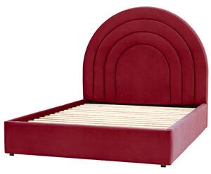 Ancona Polyester Fabric King Size Bed In Russett