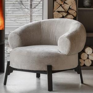 Arica Fabric Armchair With Wooden Frame In Cream