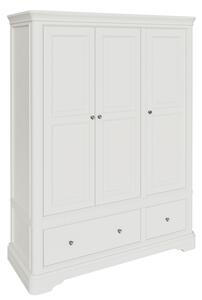 Macon Wooden Wardrobe With 3 Doors 2 Drawers In White