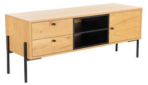 Malibu Wooden TV Stand Wide 1 Door 2 Drawers In Natural Oak