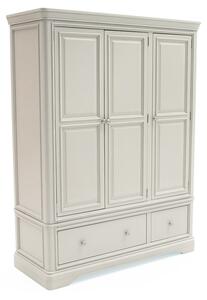 Macon Wooden Wardrobe With 3 Doors 2 Drawers In Taupe