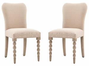 Arta Natural Fabric Dining Chairs In Pair