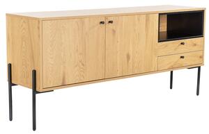 Malibu Wooden Sideboard 2 Doors 2 Drawers In Natural Oak