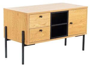 Malibu Wooden TV Stand With 1 Door 2 Drawers In Natural Oak