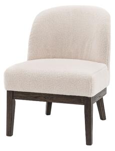 Barrie Fabric Bedroom Chair With Oak Leg In Vanilla