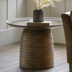 Batam Wooden Round Side Table In Natural