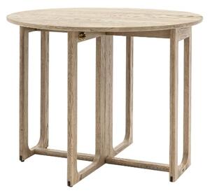 Cairo Wooden Folding Dining Table Round In Smoked Oak