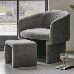 Augusta Fabric Armchair With Foot Stool In Anthracite