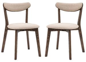 Hervey Smoked Oak Wooden Dining Chairs In Pair