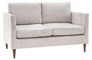 Girona Fabric 2 Seater Sofa In Natural With Wooden Legs