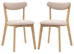 Hervey Natural Wooden Dining Chairs In Pair